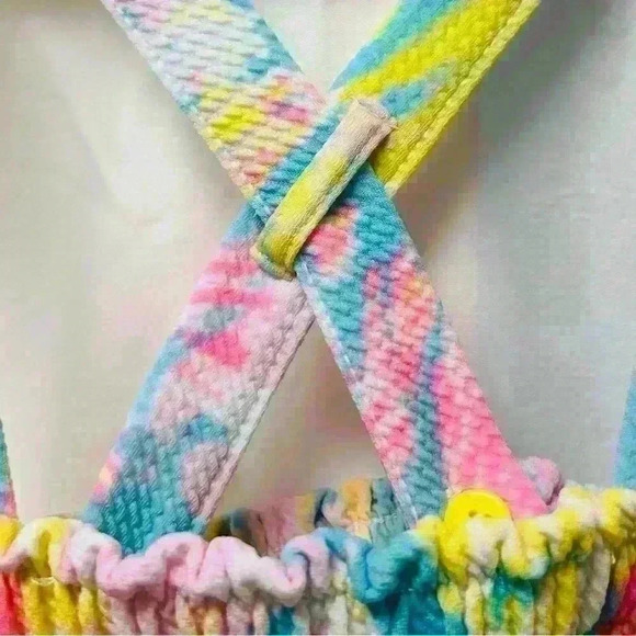 Nikoelodeon Pink Fong Baby Girl 3T Tie Dye Overalls - Picture 5 of 12